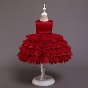New Baby Princess Dress Multi Layer Cake Puff Party Dress - MomyMall Claret / 70cm:3-6months