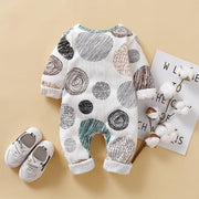 Cute Full Colored Pencil Circles Printed Long-sleeve Baby Jumpsuit - MomyMall