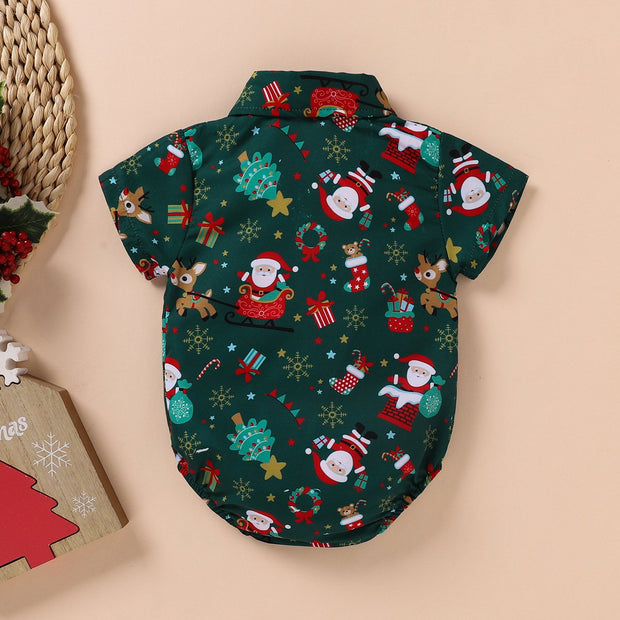 Funny Christmas Claus Printed Baby Romper - MomyMall