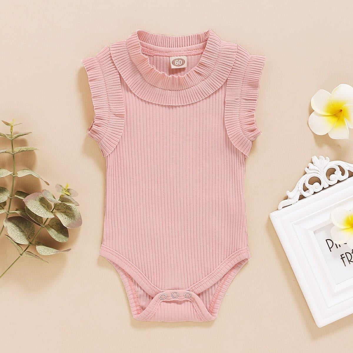 Lovely Solid Color Baby Romper