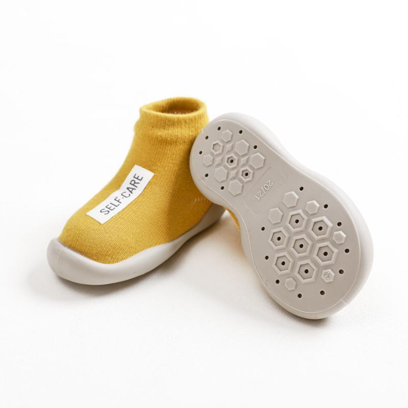 Baby Boy Girl Letter Rubber Soles Indoor Sock Shoes - MomyMall