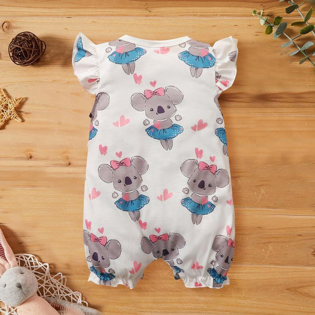 Lovely Koala Printed Baby Romper