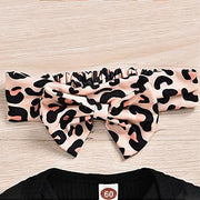 3PCS Solid Color Leopard Printed Baby Set - MomyMall