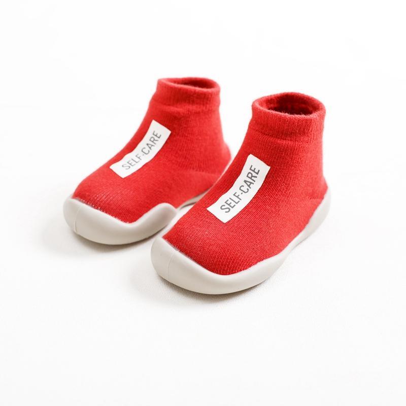 Baby Boy Girl Letter Rubber Soles Indoor Sock Shoes - MomyMall