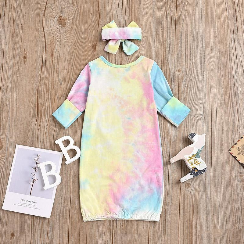 2PCS Love At First Tie-dyed Printed NewBorn Baby Sleeping Bag - MomyMall