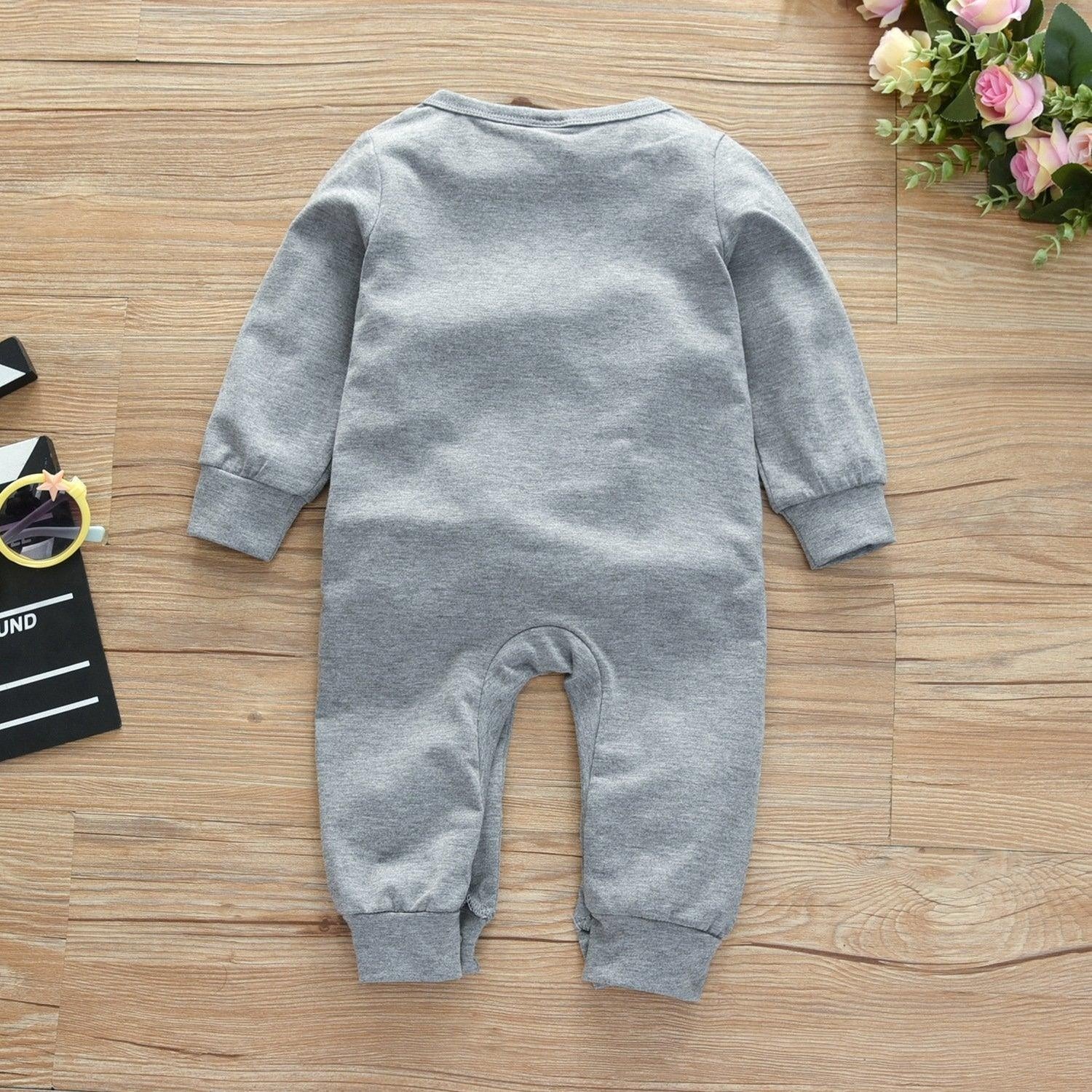 Cute Baby Boy Girl Cartoon Monster Printed Long Sleeve Jumpsuit