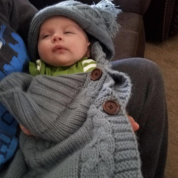 Newborn Baby Wrap Swaddle Blanket Knit Sleeping Bag - MomyMall