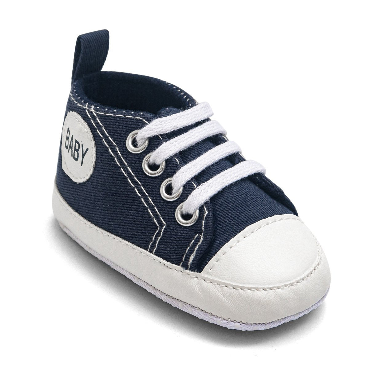 Baby Boy Girl “ Baby ” Letter Printed Anti-slip Canvas Shoes - MomyMall 0-3 Months / Dark Blue