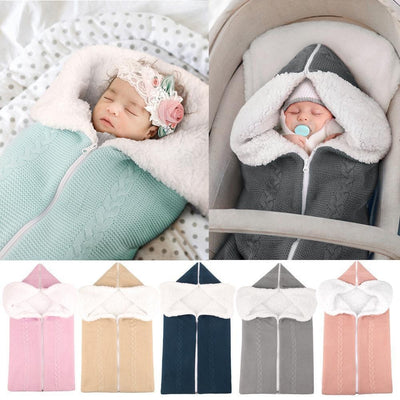 Cute Wrap Swaddle Blanket Knit Newborn Baby Sleeping Bag - MomyMall