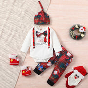 3PCS My 1st Merry Christmas Printed Baby Set