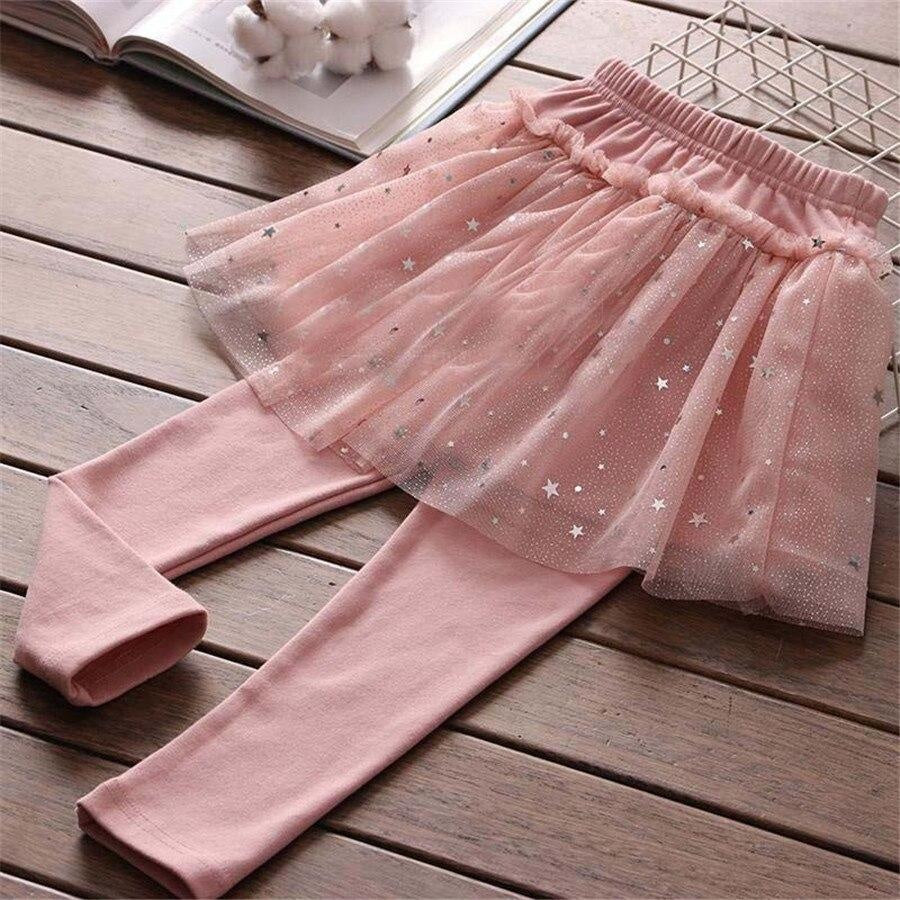 Girl Fashion Star Mesh Tutu Splice Skirt Pants Trousers