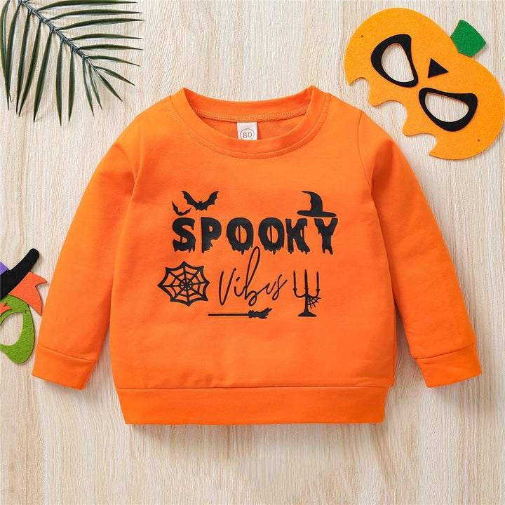Kids Boys Girls Fashion Letters Halloween Sweatshirt