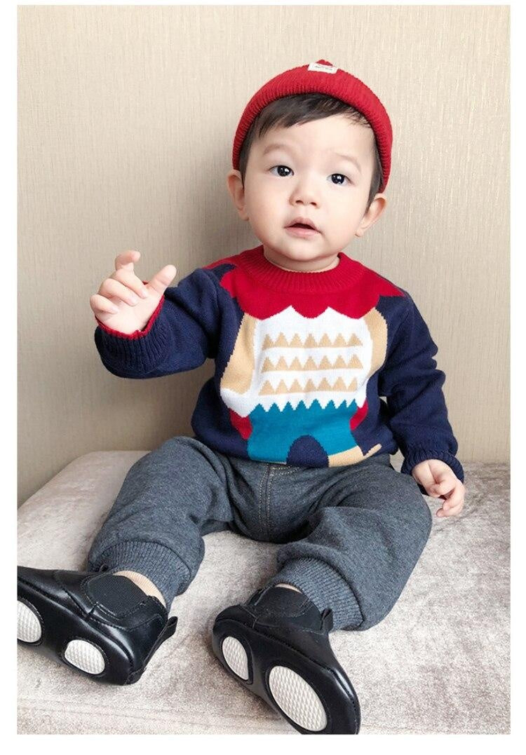 Kids Boy Girl Sweater Spring Autumn Christmas Lion Collar Knitwear - MomyMall