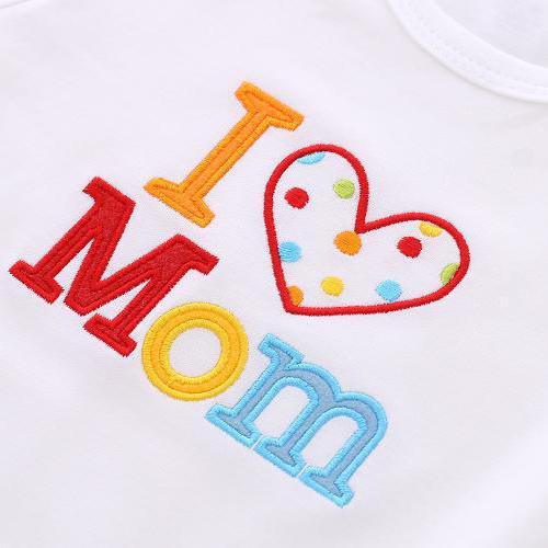 2PCS "I Love Mom/Dad" Lovely Letter Printed Baby Romper - MomyMall