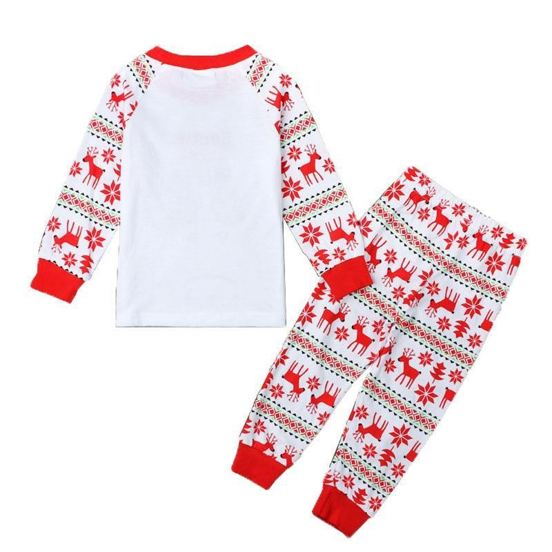 Kids Explosions Christmas Reindeer Embroidery Cotton Long-sleeved Pyjamas 2 Pcs - MomyMall