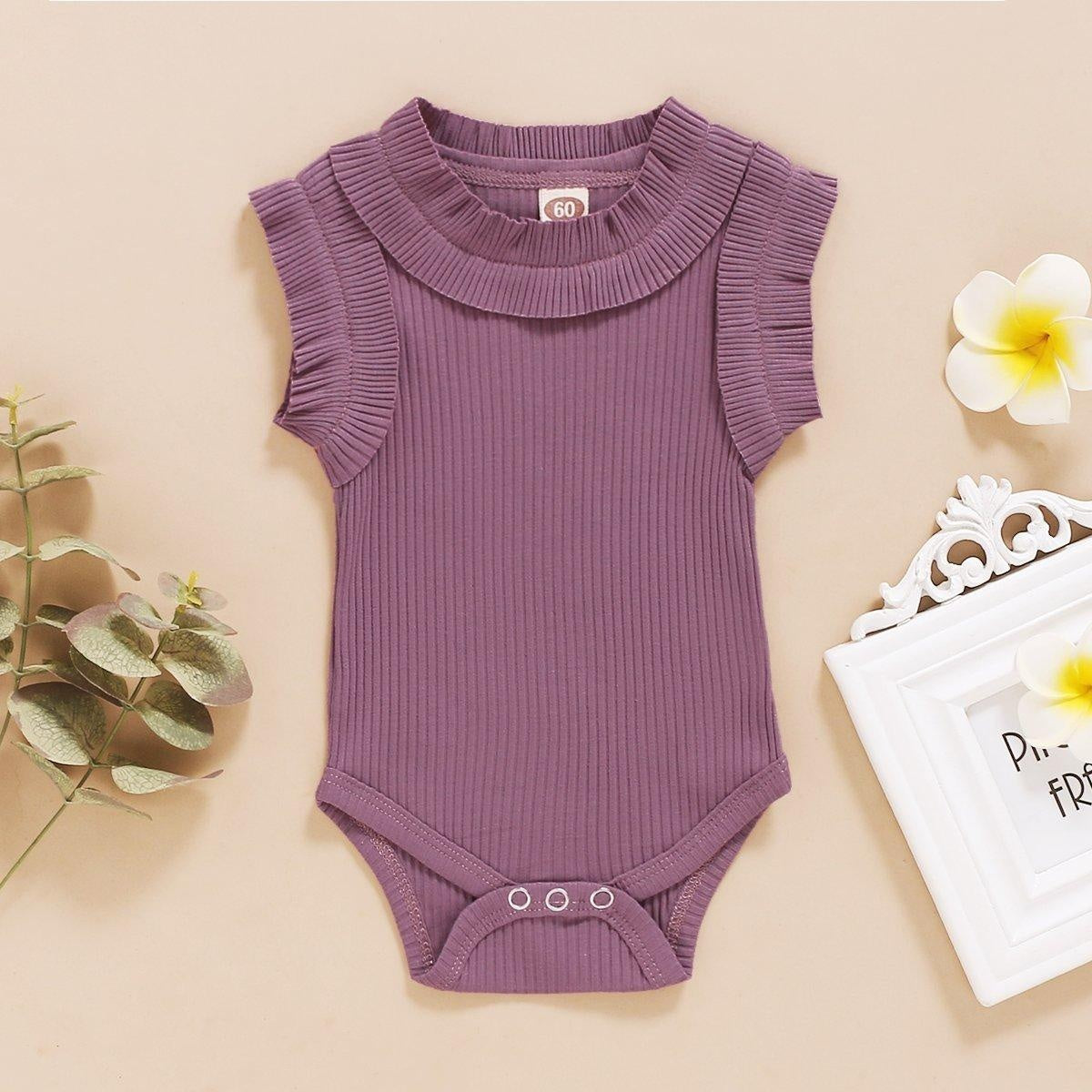 Lovely Solid Color Baby Romper