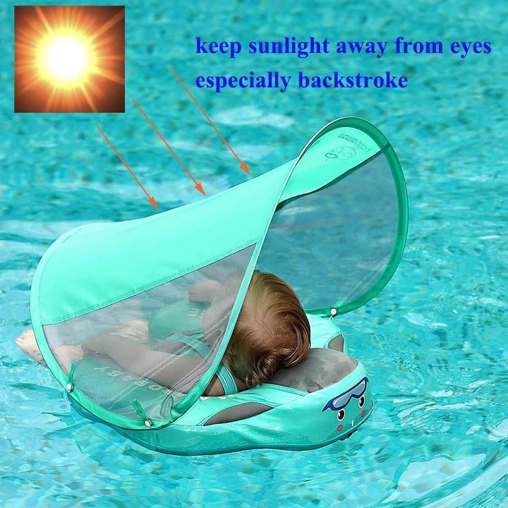 Infant & Toddler Safety Pool Floater With Sunshade - MomyMall