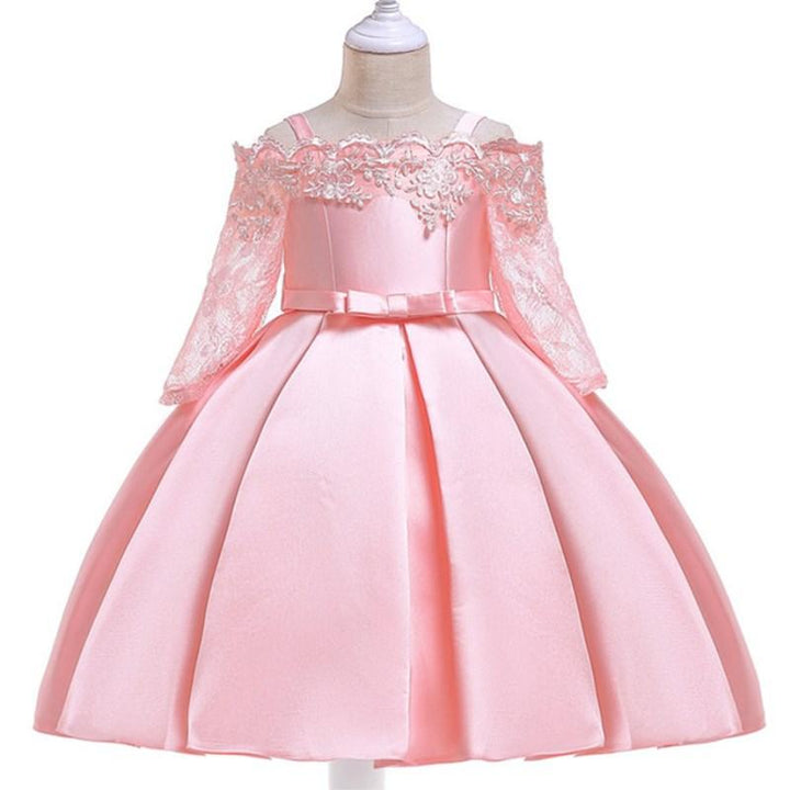Girl 3D Flower Princess Birthday Patry Formal Ball Gown Dress 3-10 Y - MomyMall Pink / 3-4 Years