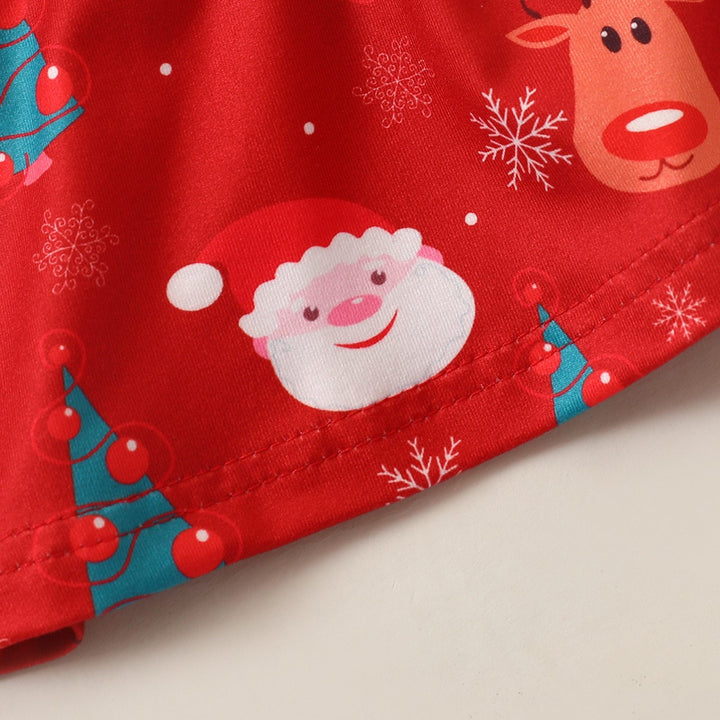 Baby Girl Christmas Long Sleeve Tops+Bowknot Suspender Skirt+Headband 3 Pcs Sets - MomyMall