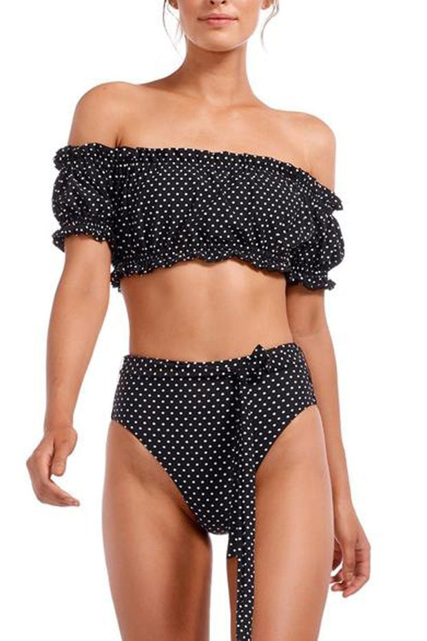 Polka Dots Tie Waist Bikini Bottom - MomyMall
