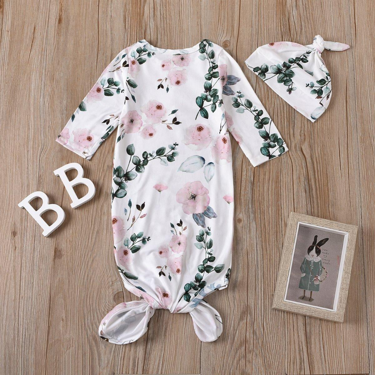 Cute Leaves And Flower Floral Printed Baby Sleeping Bag