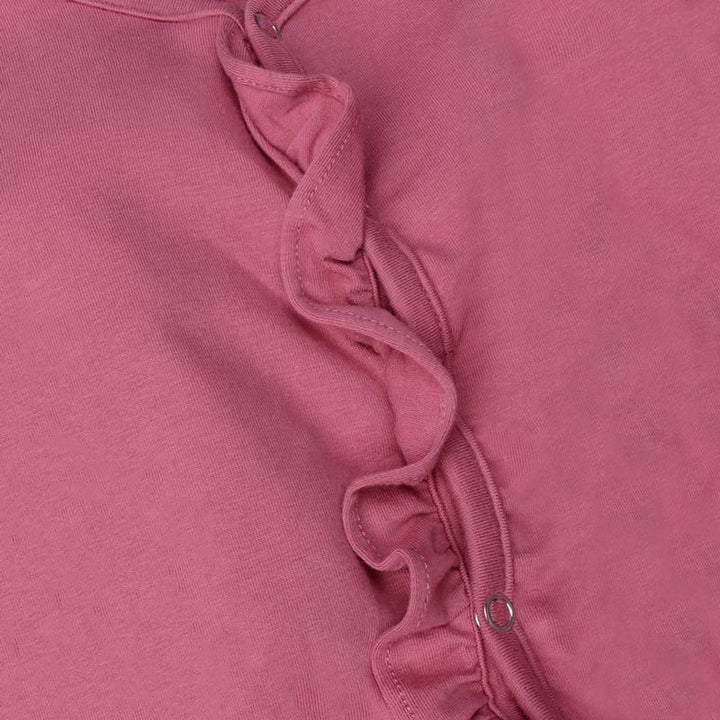 Sweet Solid Printed Fold Edge Long-sleeve Baby Jumpsuit With Headband - MomyMall