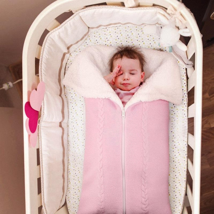 Cute Wrap Swaddle Blanket Knit Newborn Baby Sleeping Bag - MomyMall Pink / 0-6 Months