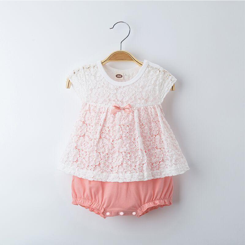 Sweet Lace Sleeveless Baby Romper - MomyMall