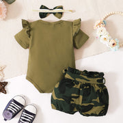 Daddy's Girl Mommy's World Baby-Set mit Camouflage-Shorts