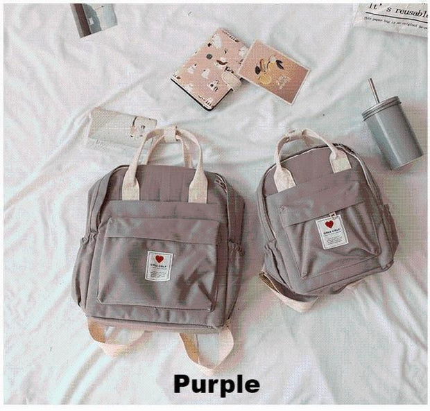 Koko Soft Canvas Backpack - MomyMall Purple / 28x24x12cm