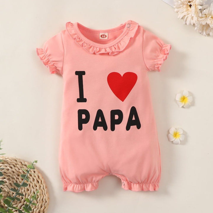 I Love Papa Letter  Printed Baby Romper