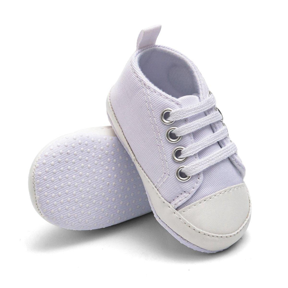 Baby Boy Girl “ Baby ” Letter Printed Anti-slip Canvas Shoes - MomyMall 0-3 Months / White