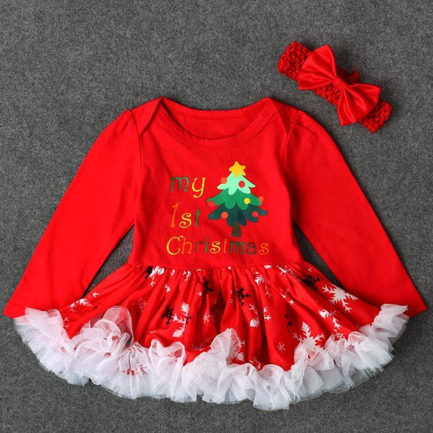 Christmas Baby Girls Dress Newborn Costumes Santa Claus Dresses - MomyMall Style 1 / 3-6 Months