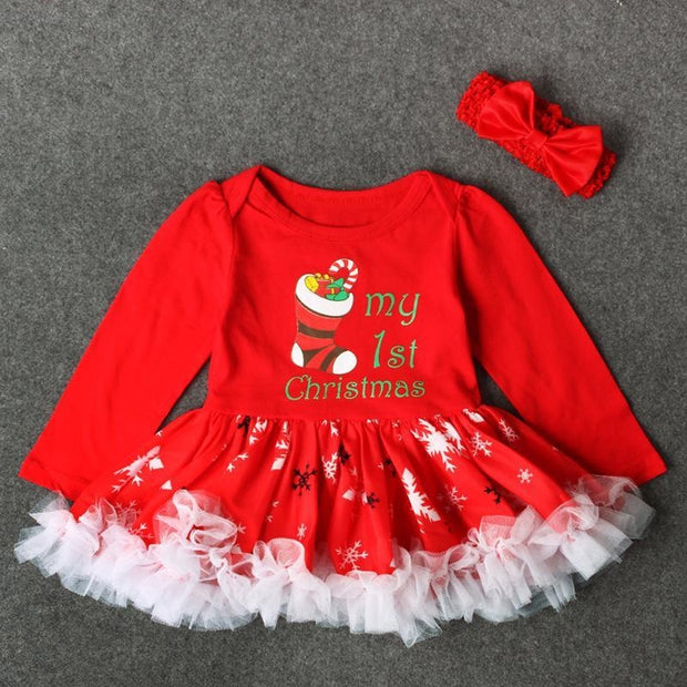 Christmas Baby Girls Dress Newborn Costumes Santa Claus Dresses - MomyMall Style 3 / 3-6 Months