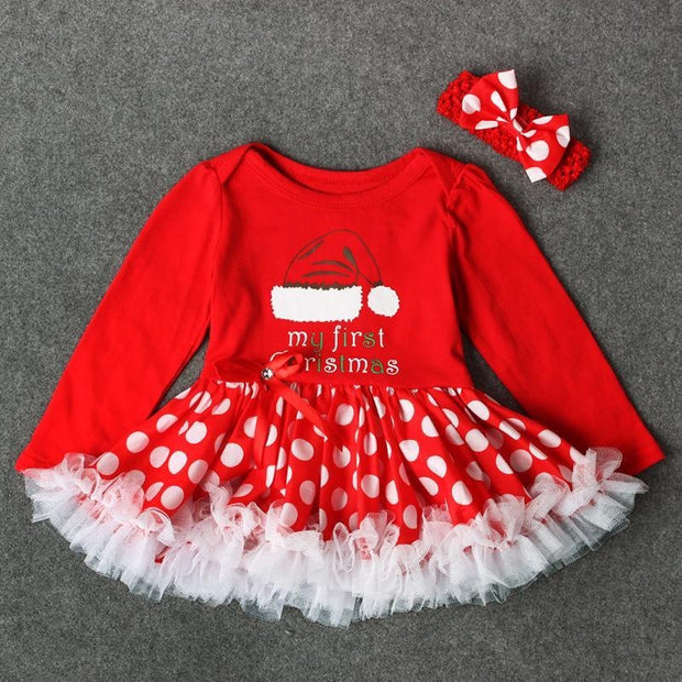 Christmas Baby Girls Dress Newborn Costumes Santa Claus Dresses - MomyMall Style 4 / 3-6 Months