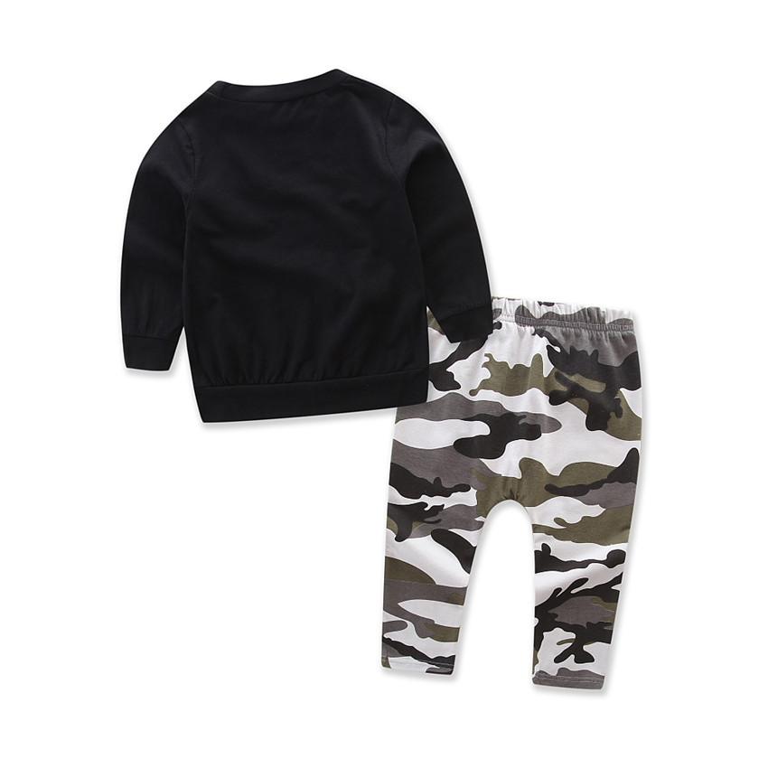 Boy Camouflage KingLetter Casual Autumn Suits 2 Pcs Set