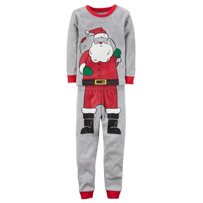 Boys Spring Christmas Santa Claus Long-sleeved Home Wear Pajamas 2 Pcs - MomyMall