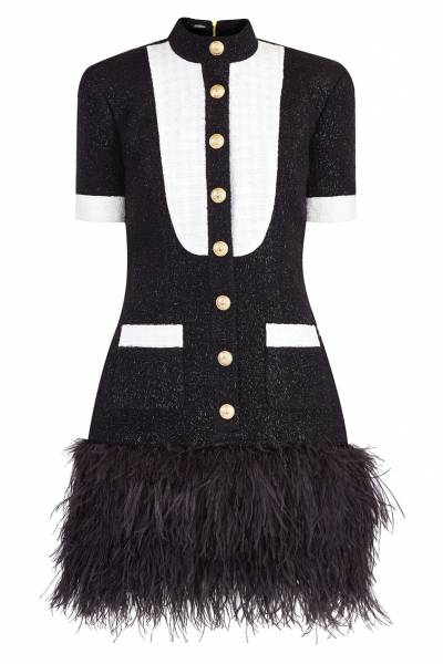 Tweed Feather Dress - MomyMall