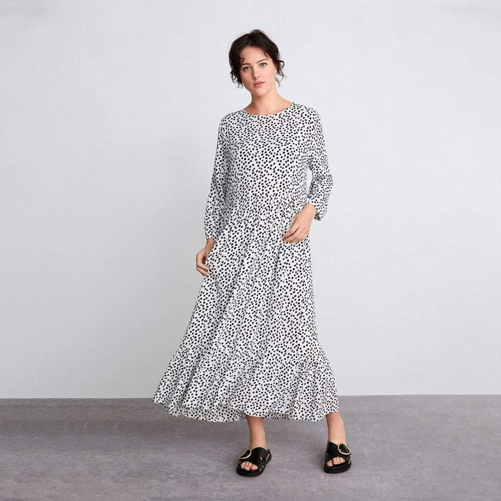 Spotty Printed Dress - MomyMall WHITE/BLACK / S