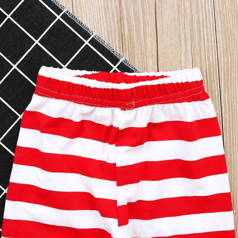 Kids Spring Autumn Christmas Long Sleeve Stripe Pajamas 2 Pcs - MomyMall