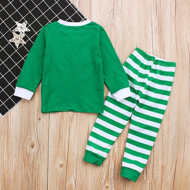 Kids Spring Autumn Christmas Long Sleeve Stripe Pajamas 2 Pcs - MomyMall