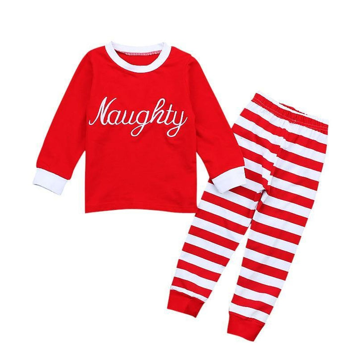 Kids Spring Autumn Christmas Long Sleeve Stripe Pajamas 2 Pcs - MomyMall