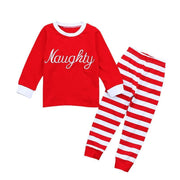 Kids Spring Autumn Christmas Long Sleeve Stripe Pajamas 2 Pcs - MomyMall