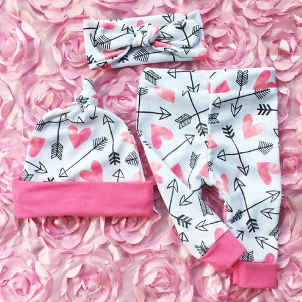 4PCS "Player 3 has joined the Game" Letters Printed Lovely Long Sleeve Romper With Heart Printed Pants Baby Set - MomyMall