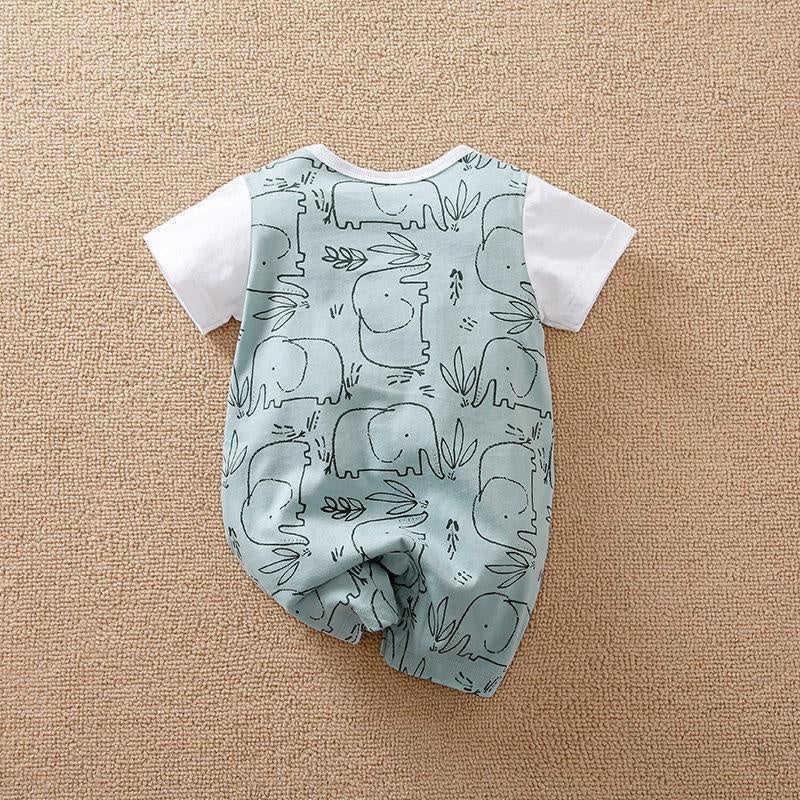 Cute Elephant Printed Baby Romper