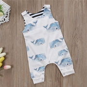 Newborn Baby Girls Boys Whale Print Romper - MomyMall