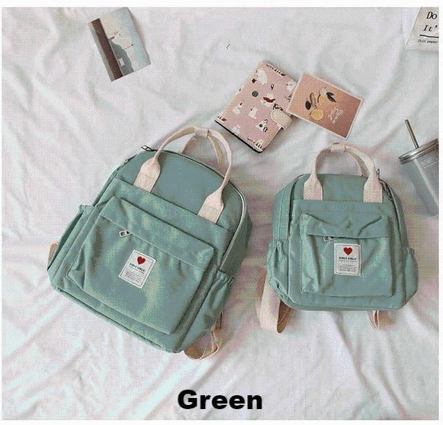 Koko Soft Canvas Backpack - MomyMall Green / 28x24x12cm