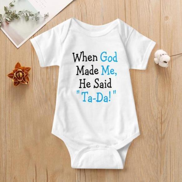 Funny Letter Printed Baby Romper - MomyMall White / 0-3 Months