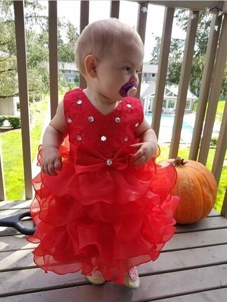 Toddler Ruffles Lace Party Wedding Dresses