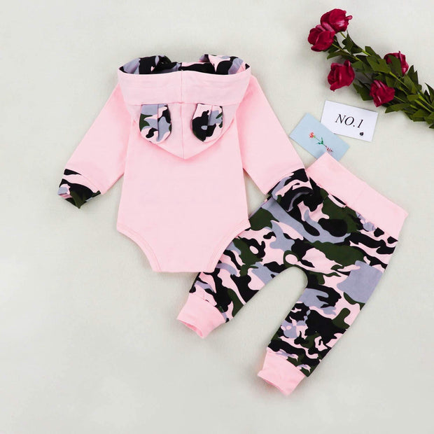 2PCS Baby Girl "Daddy's Bestie" Camouflage Printed Baby Set - MomyMall